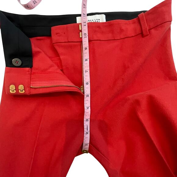 Derek Lam 10 Crosby Cropped Red Flare Pants Eyelet Hem  2P - Picture 9 of 12